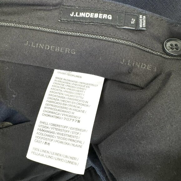 J.LINDEBERG Grant Tech Pants 100% Linen Navy Trousers EU 52 US Large 36x30 - Picture 5 of 6